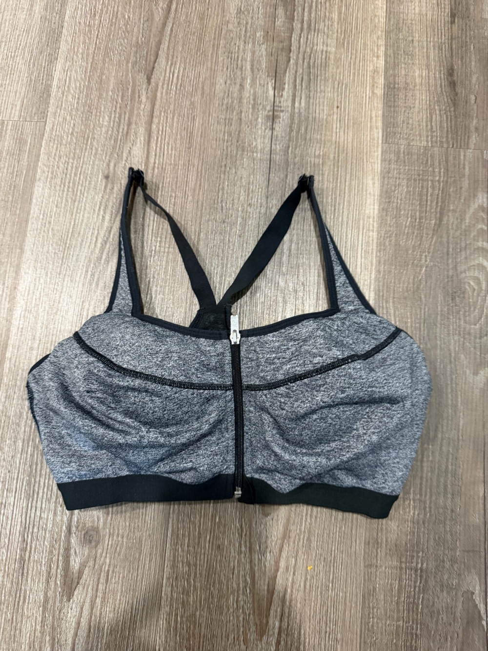 Victoria's Secret Gray & Black Front-Zip Sports Bra size 36 DD